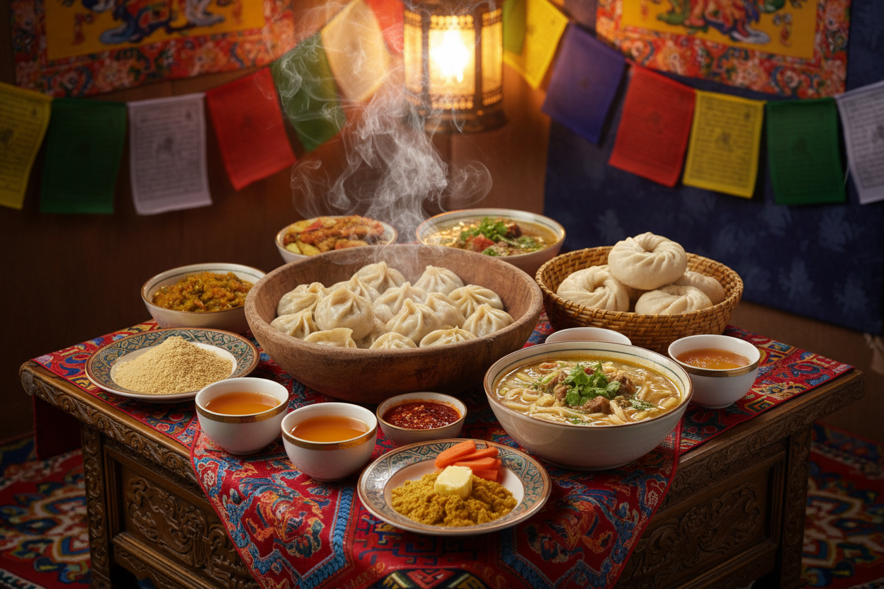 Sera Tsangpa Khangsten Losar (New Year) Food Offering 护持色拉藏巴康村135位僧众