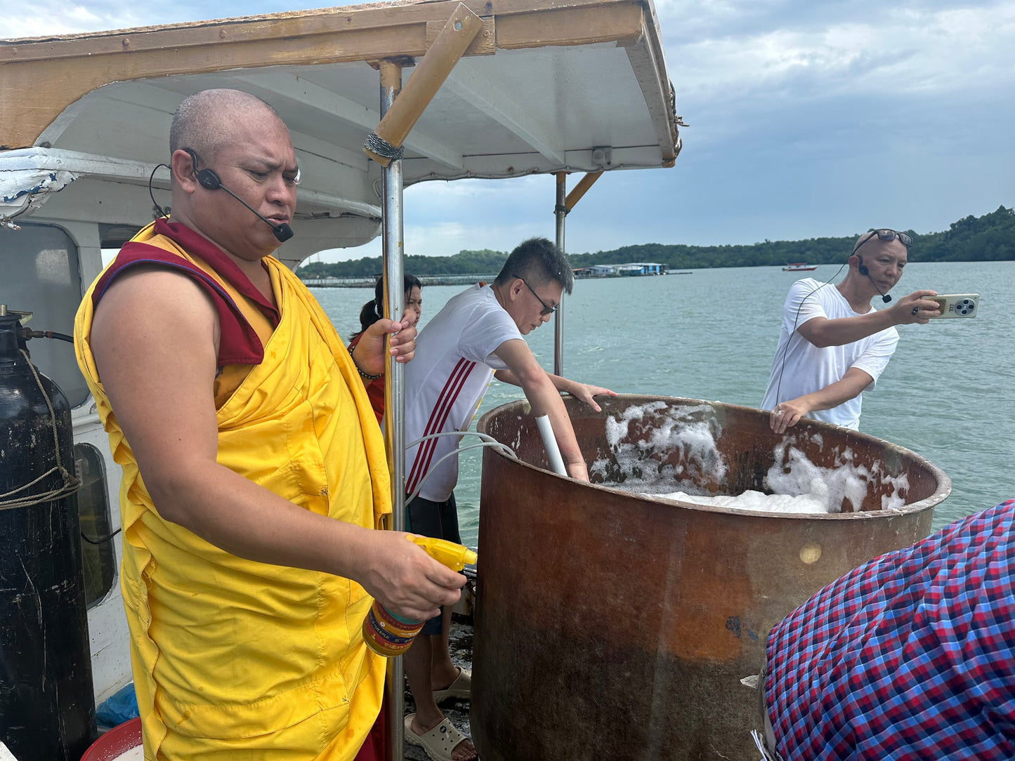 Liberation and smoke offering ceremony at Tashi Gephelling Buddhist Centre