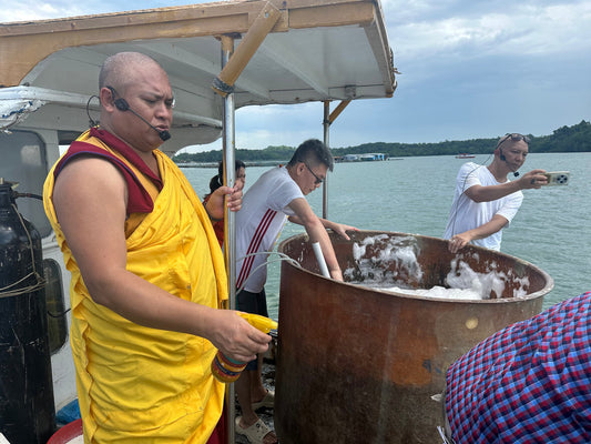 Liberation and smoke offering ceremony at Tashi Gephelling Buddhist Centre