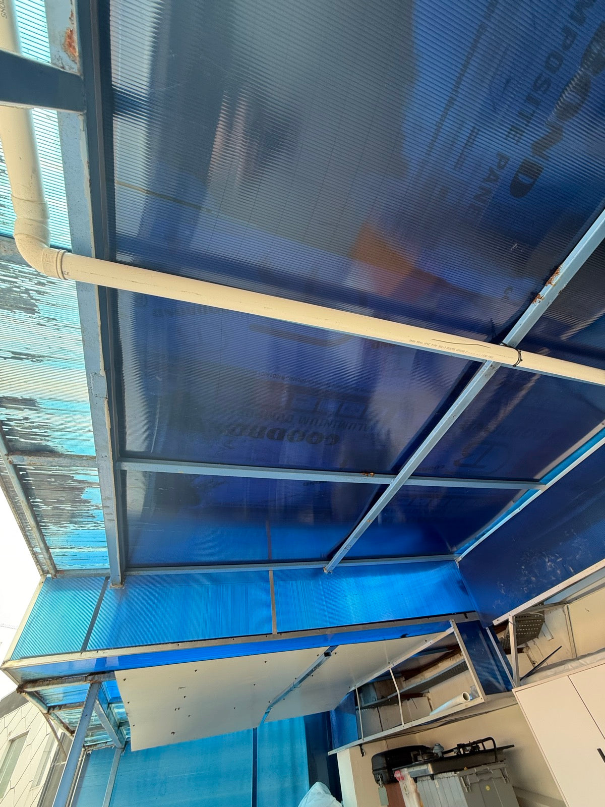 The polycarbonate roof that leaks when it rains